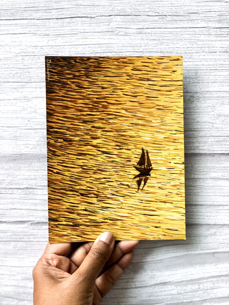 Golden Waves Sunset - Seascape Painting Wall Art