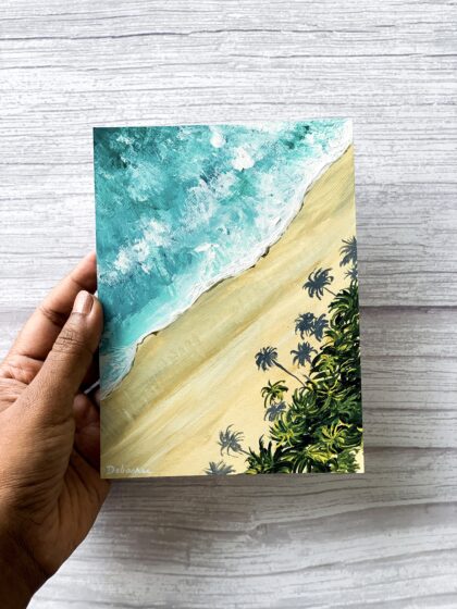 Relaxing Beach With Palms - Seascape Painting Wall Art
