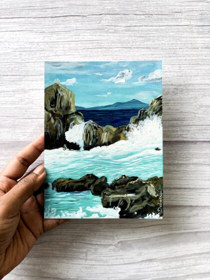 Coastal Rocky Waves - Seascape Painting Wall Art