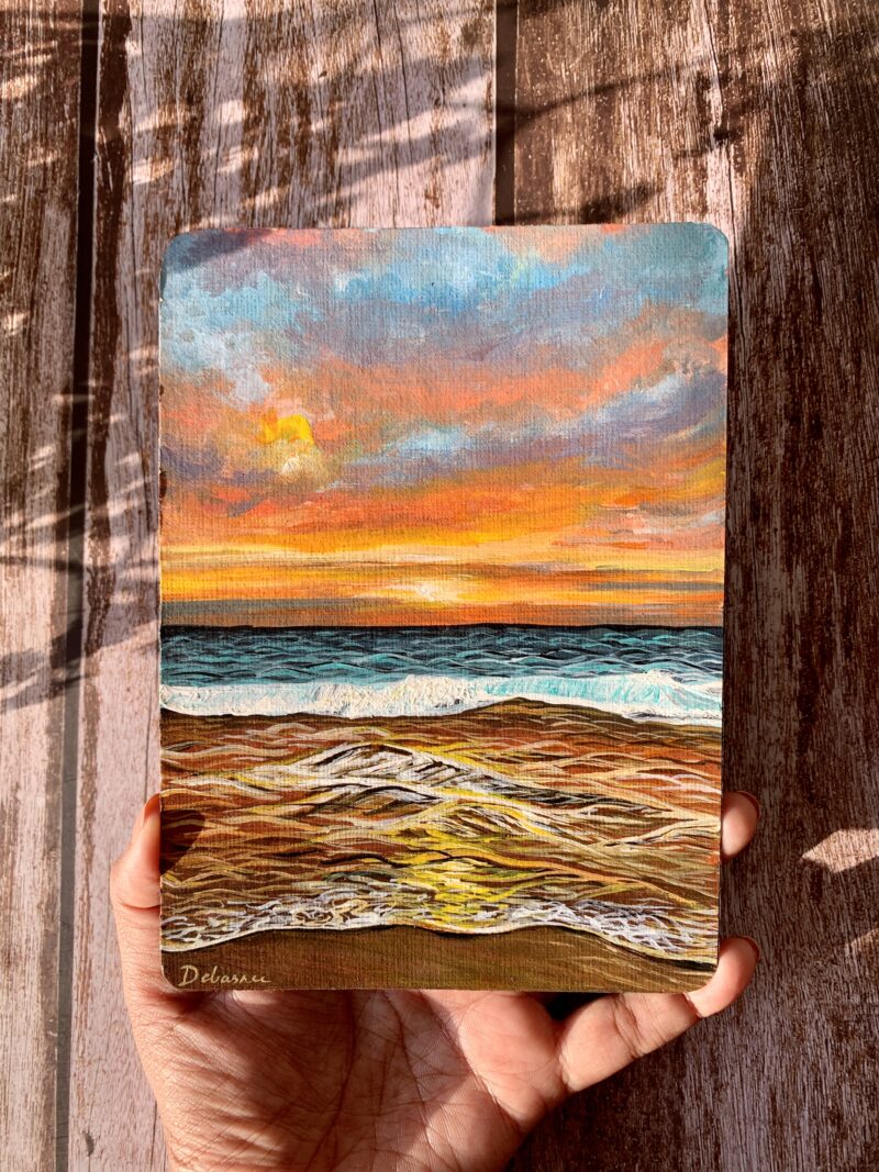 Sunset At The Beach - Seascape Painting Wall Art