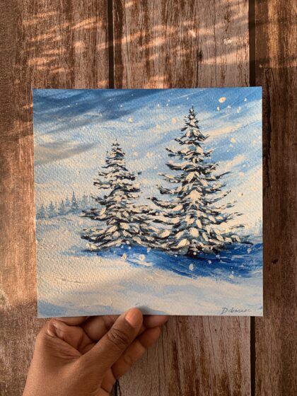 Snowfall On Pine Trees - Winter Landscape Wall Art